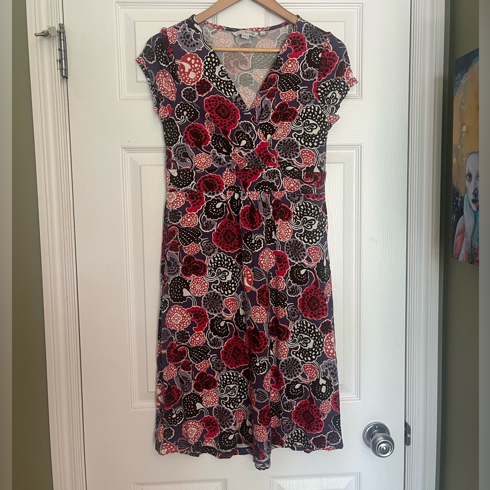 Boden Jersey Dress Short-sleeve Floral Size UK14/US10